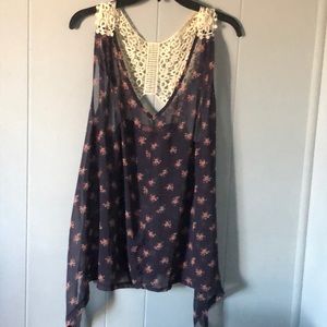 Sheer floral blouse